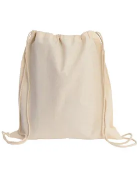 6 oz Cotton Canvas Wholesale Drawstring Bags Backpacks - Small