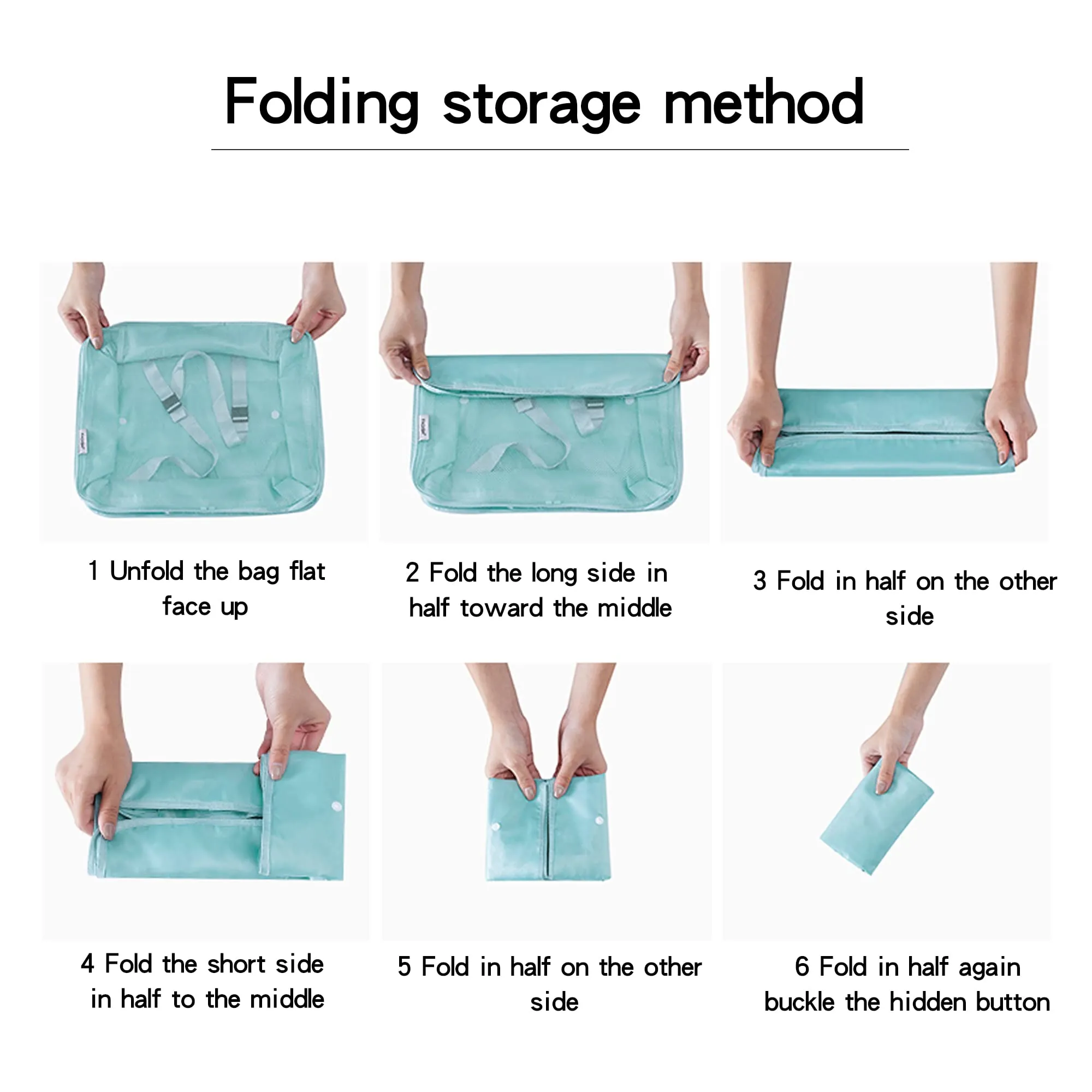7 Pcs Packing Cubes for Suitcase Lightweight Luggage Packing Organizers for Travel Accessories,Waterproof Travel Essentials Bag Light Blue-7pcs
