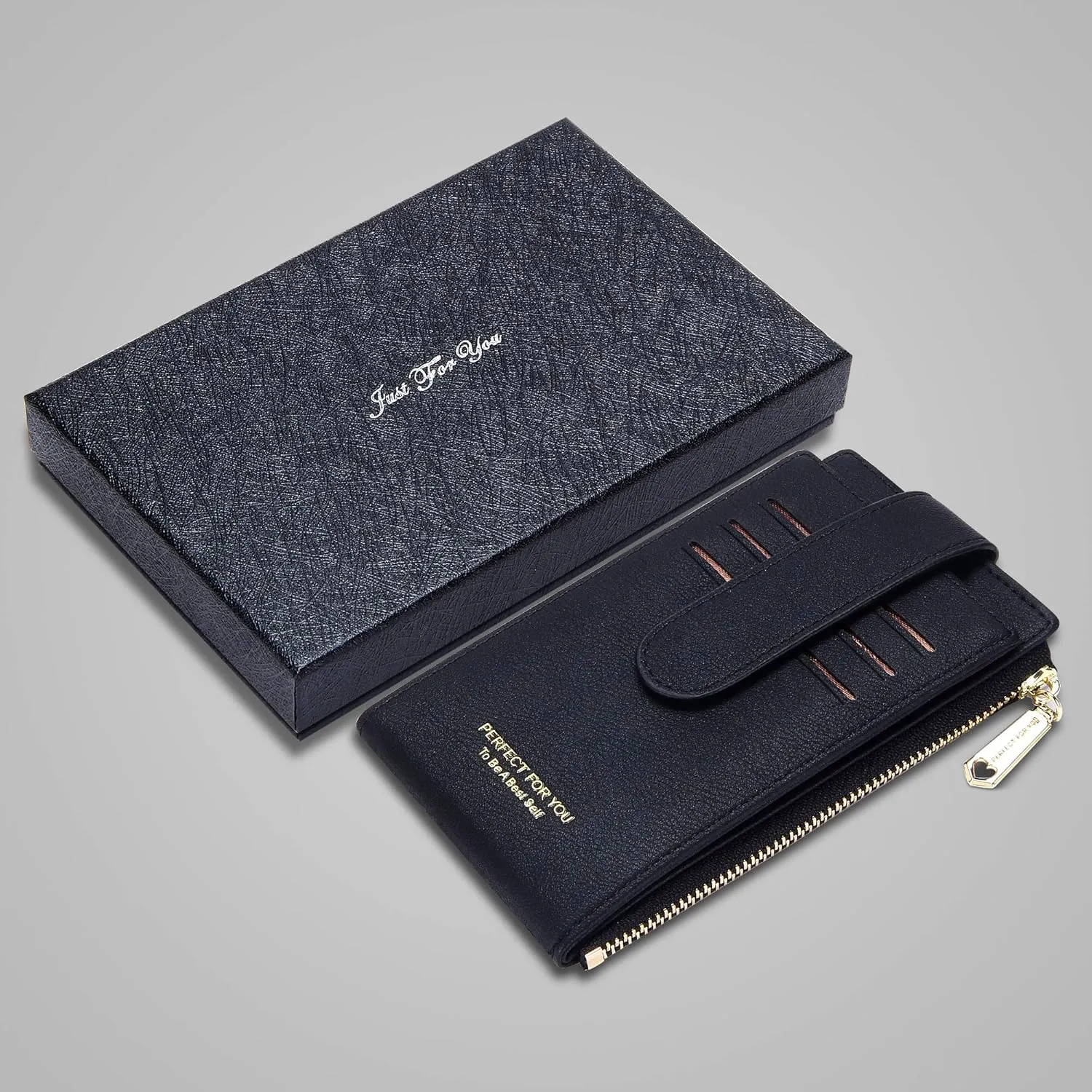 Badiya RFID Card Holder Wallet for Women Slim Wallets Bifold Multi Card Case Zipper Coin Purse