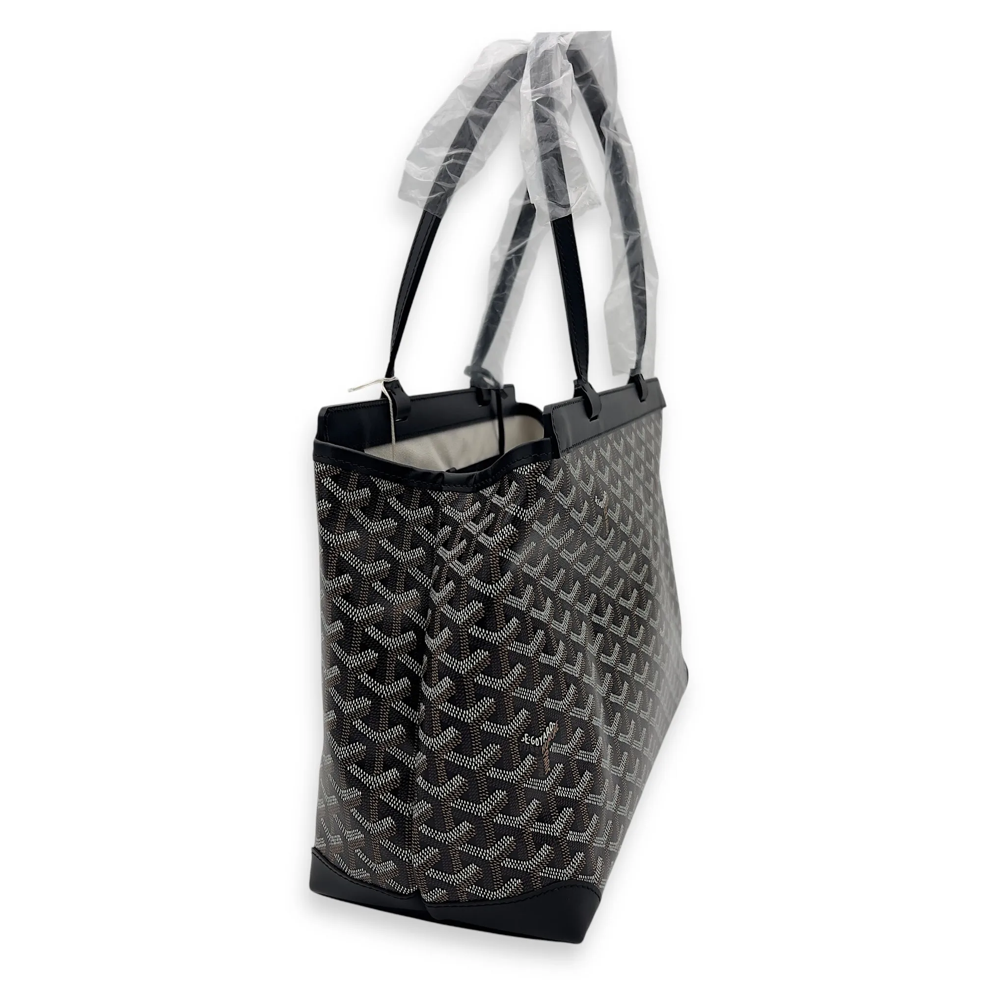 Bellechasse Tote Bag Black in Coated Canvas