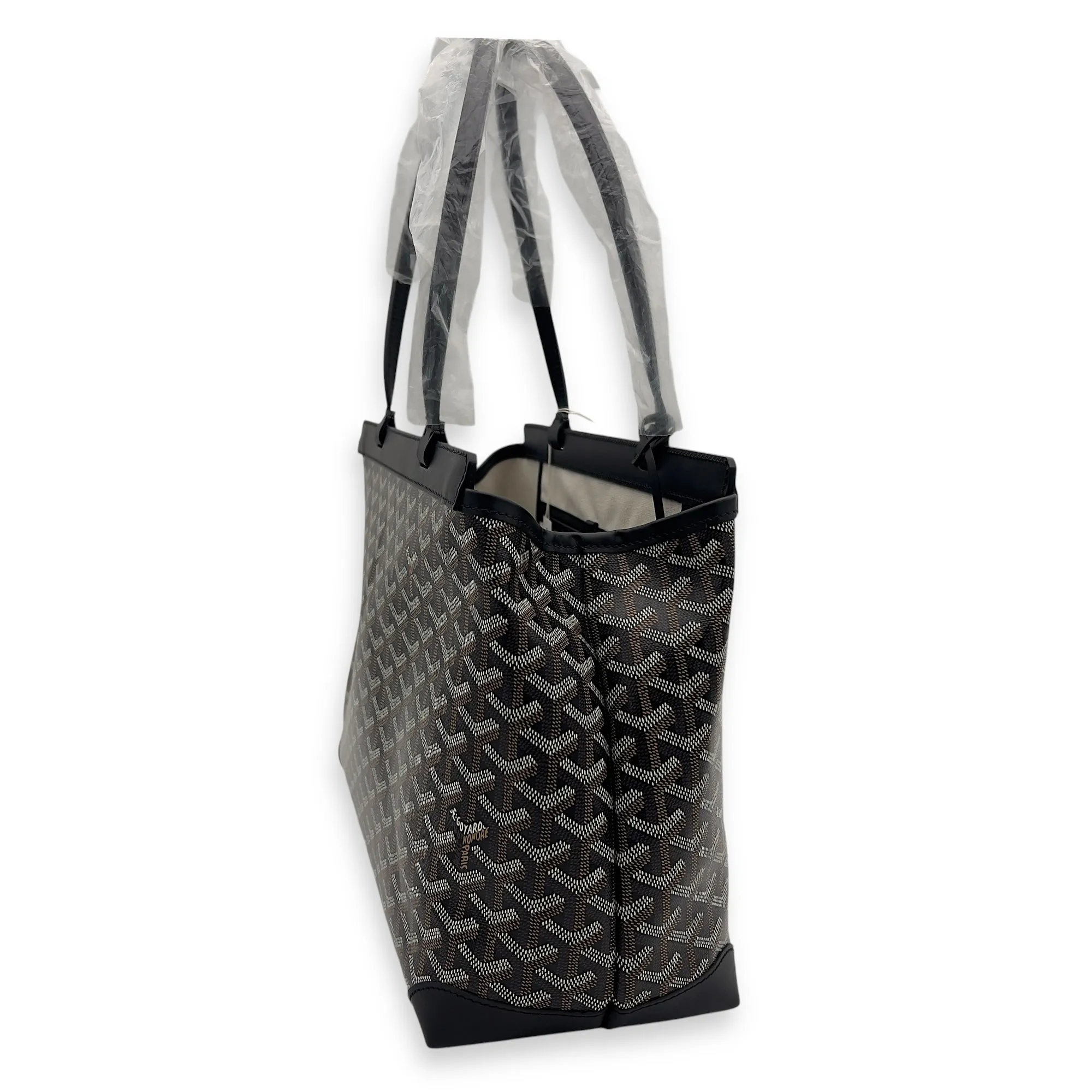 Bellechasse Tote Bag Black in Coated Canvas