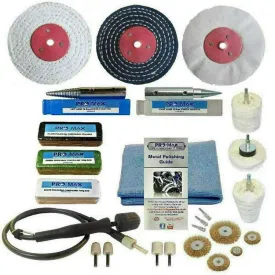 Bench Grinder Metal Polishing Kit Steel & Stainless Steel 22pc 4" x 1/2" Pro-Max