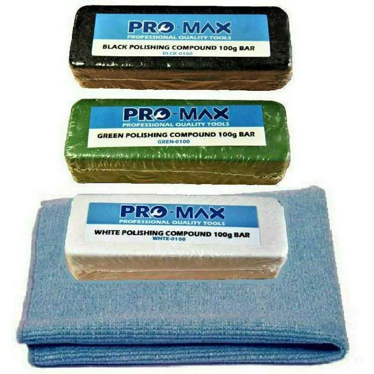 Bench Grinder Metal Polishing Kit Steel & Stainless Steel 9pc 6" x 1" Pro-Max
