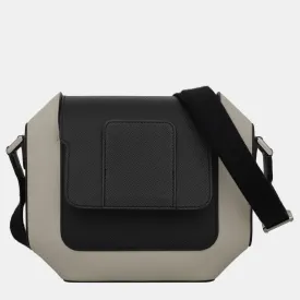 Black/ Off White/ Brown Leather Octogone 23 Bag