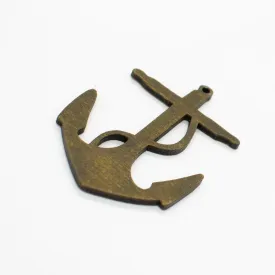 Brown Anchor Laser Cut Wooden Motif Pendant Charm