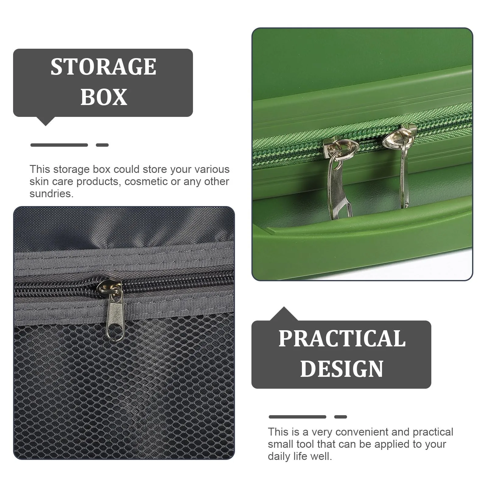 COLLBATH Portable Cosmetic Suitcase Makeup Storage Box Travel Organizer for Lipsticks and Essentials Design for Home The Go Use Stylish Makeup Bag for Women and Girls