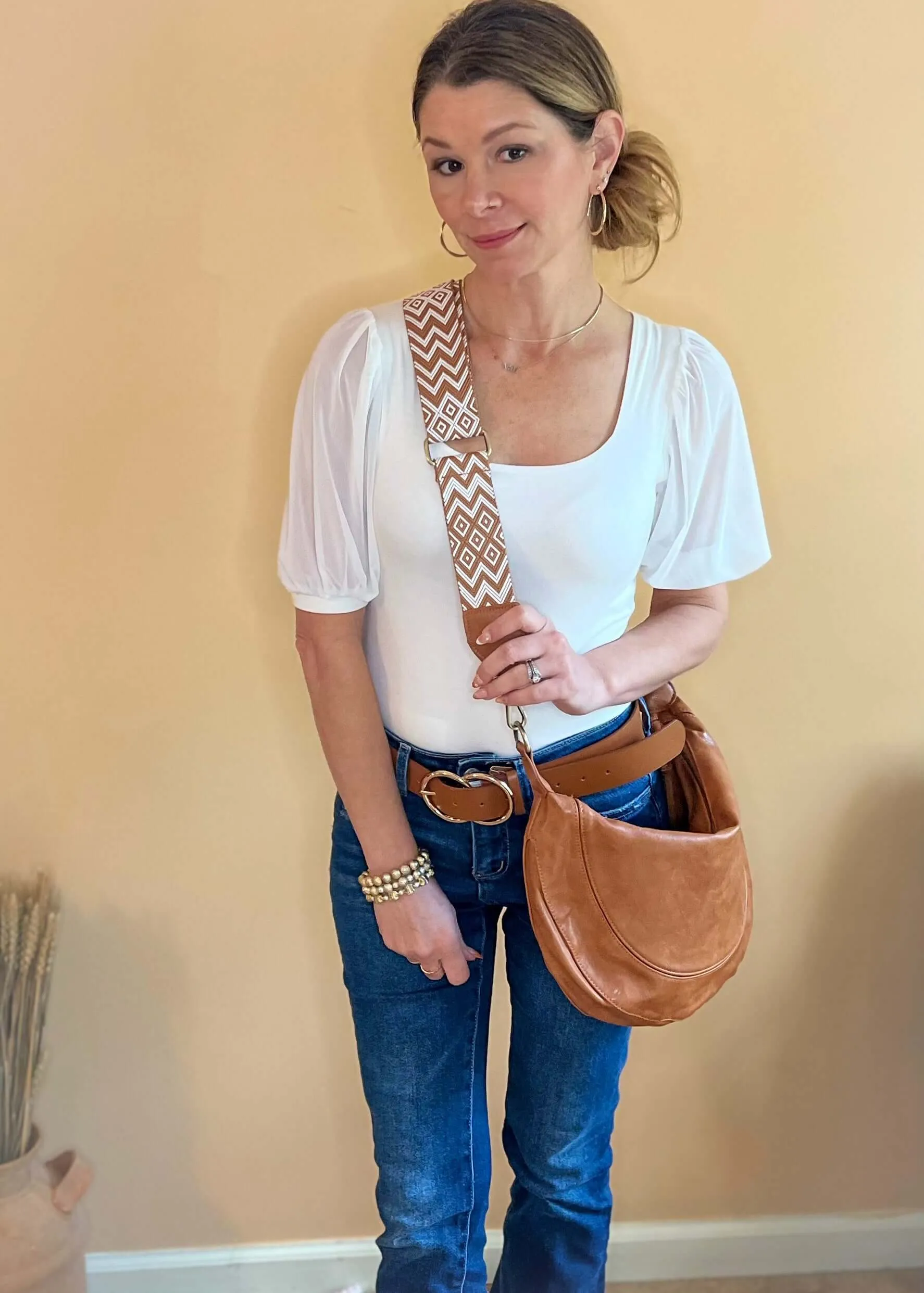 Dakota Crescent Crossbody - Camel