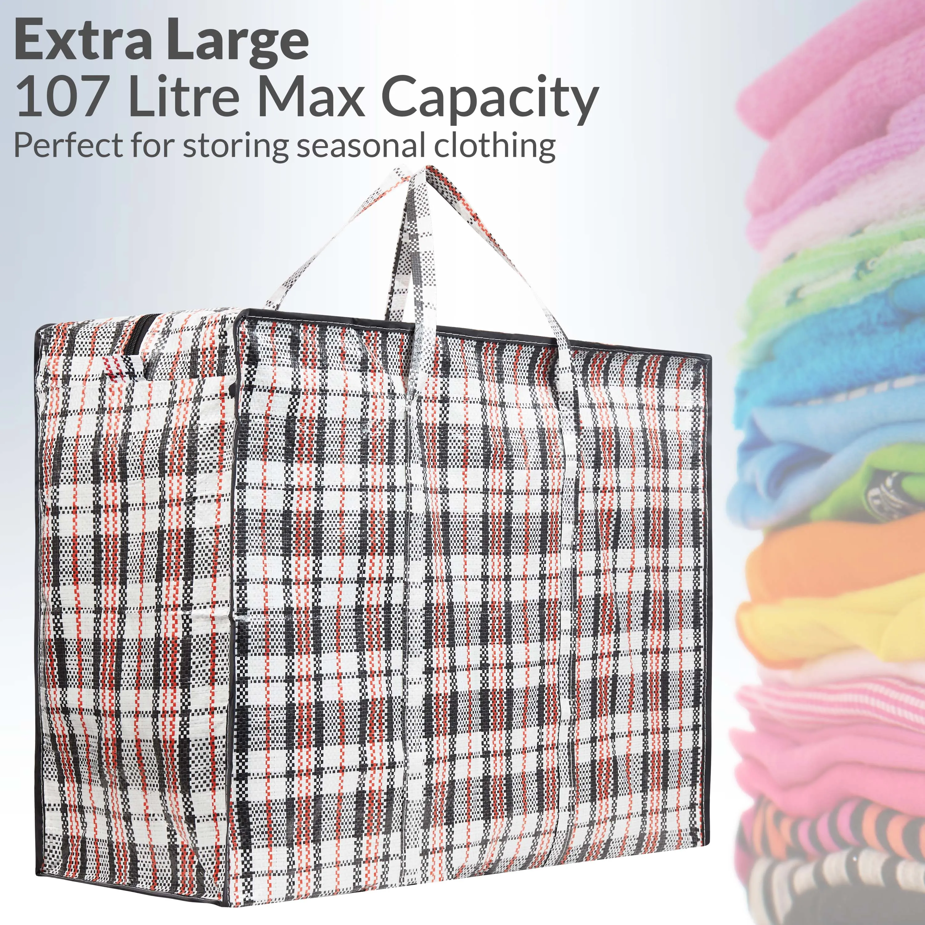 DECO EXPRESS Pack of 8 X Large STRONG Storage Laundry Shopping Bags