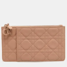Dusty Pink Cannage Leather Lady Zip Pouch