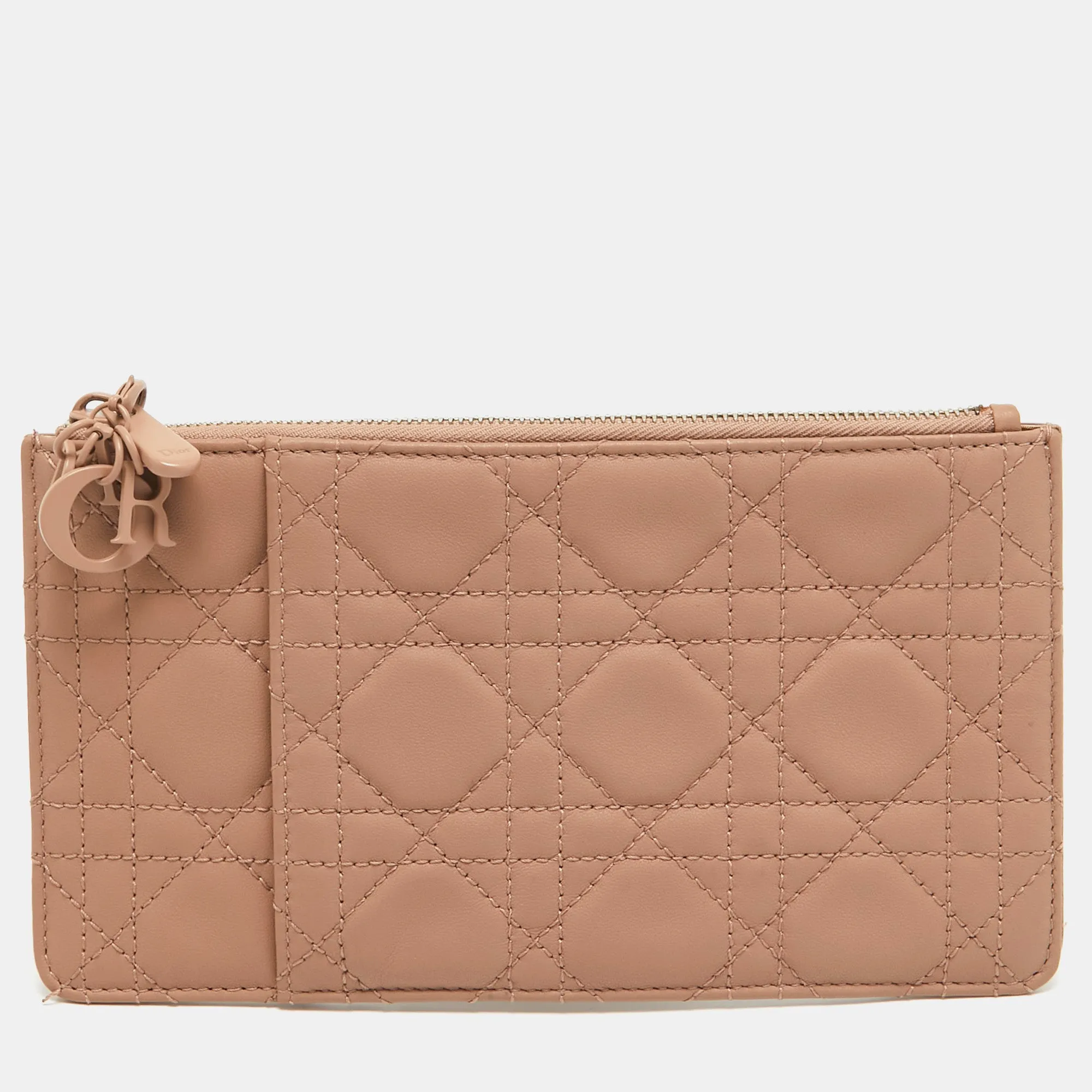Dusty Pink Cannage Leather Lady Zip Pouch