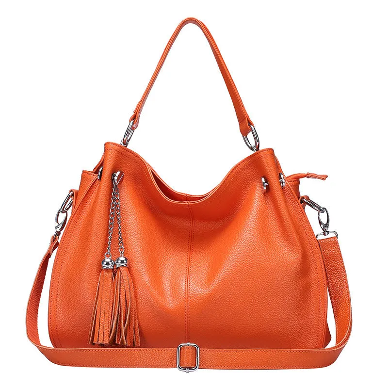 Fashion Tassel Women Leather Shoulder Handbags 0217