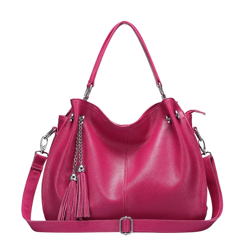 Fashion Tassel Women Leather Shoulder Handbags 0217