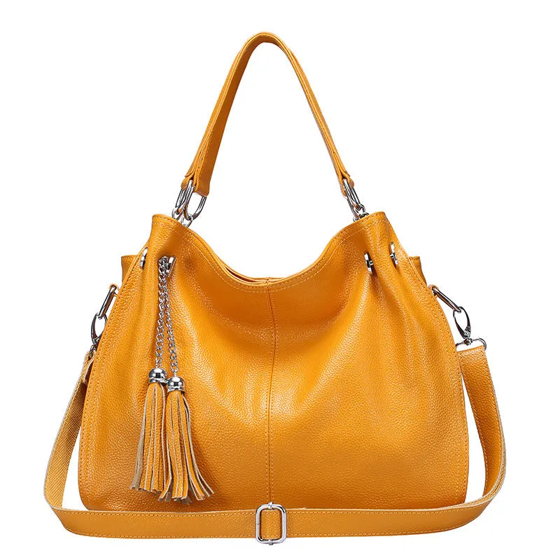 Fashion Tassel Women Leather Shoulder Handbags 0217