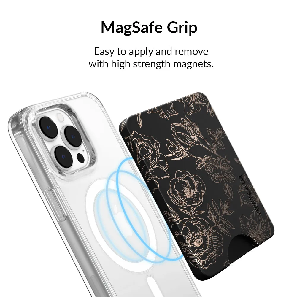 Floral Rose Gold Chrome MagSafe Wallet