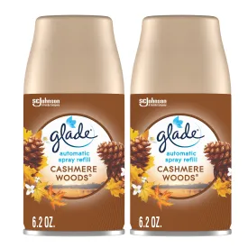 Glade Automatic Spray Refill 2 Ct, Cashmere Woods, 12.4 Oz. Total, Air Freshener Infused with Essential Oils