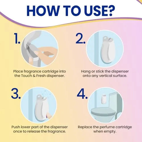 Glade Touch & Fresh Aerosol Air Freshener for Bathroom | 12ml Refill (Pack of 3) | Lasts up to 100 Sprays,Lavender | Lasting Fragrance with One Touch