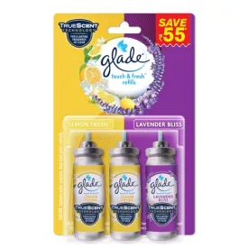 Glade Touch & Fresh Aerosol Air Freshener for Bathroom | 12ml Refill (Pack of 3) | Lasts up to 100 Sprays,Lavender | Lasting Fragrance with One Touch