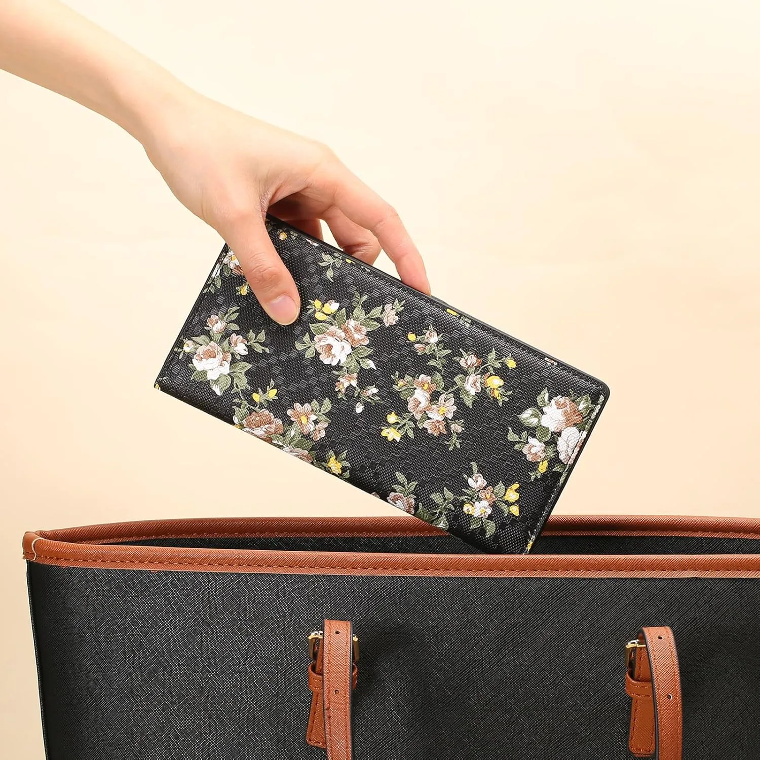 GOIACII Womens Wallet RFID Slim Wallets for Women Thin Ladies Credit Card Holder Bifold Billfold with 11 Card Slots & ID Window