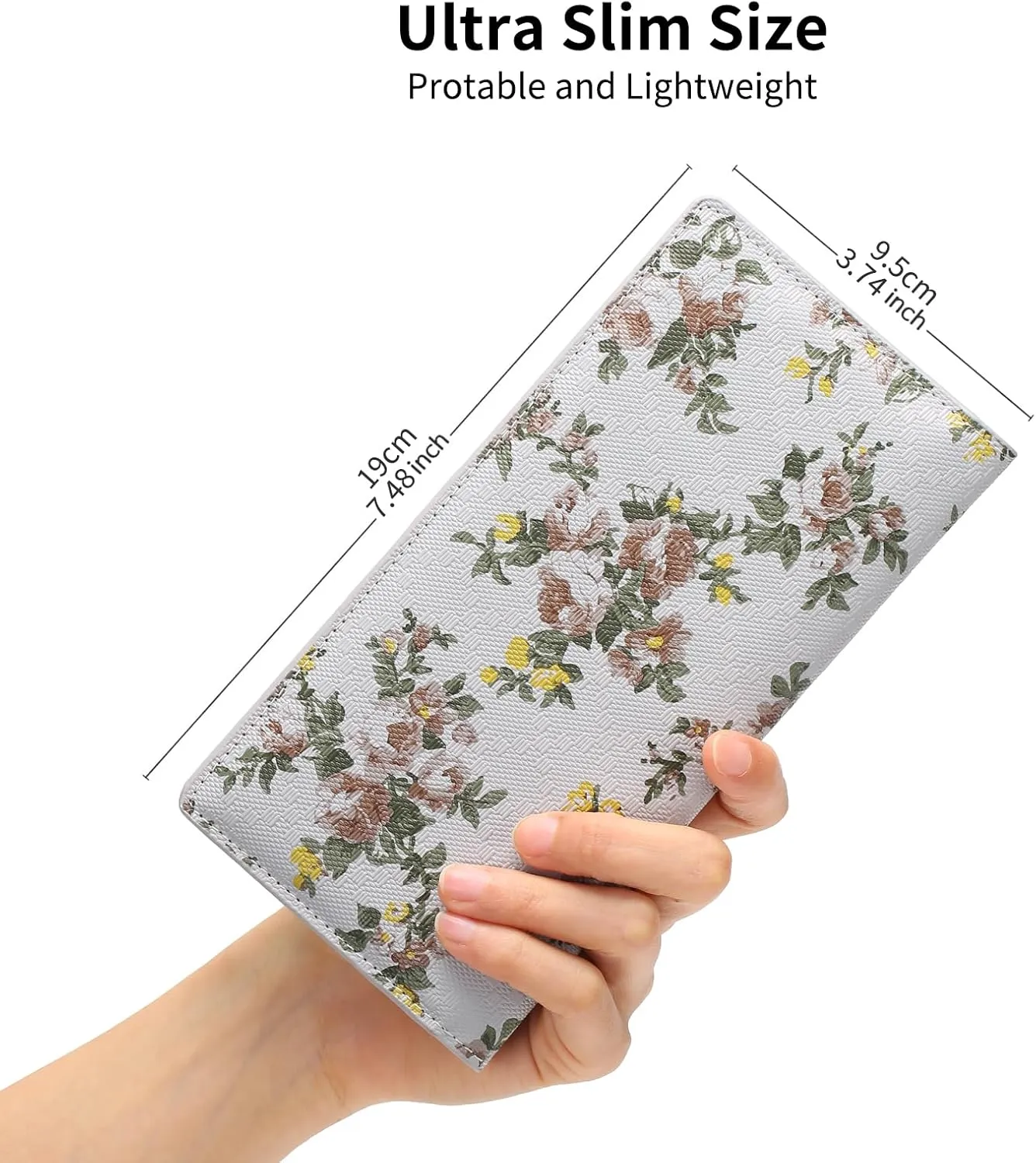 GOIACII Womens Wallet RFID Slim Wallets for Women Thin Ladies Credit Card Holder Bifold Billfold with 11 Card Slots & ID Window