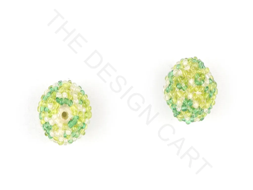 Green Woven Beaded Beads