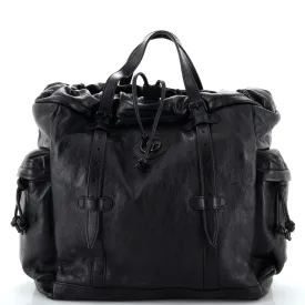 GUCCI Double G Drawstring Tote Leather