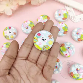 Hand-painted Round Beads - Cute Bear