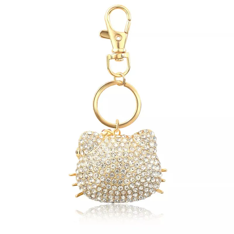 Hello Kitty Face Pave 3D Bling Keychain