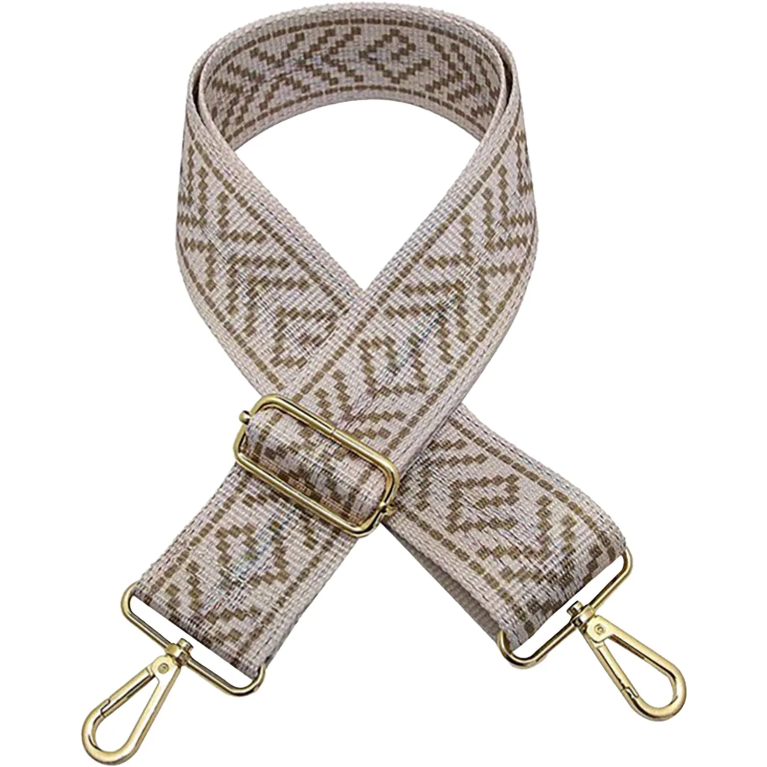 Jen & Co. Adjustable Guitar Strap Taupe Fabric