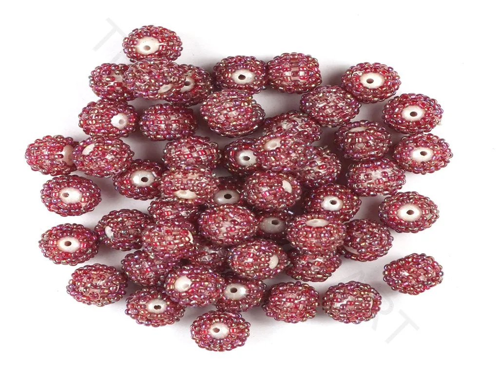 Maroon Woven Beaded Beads