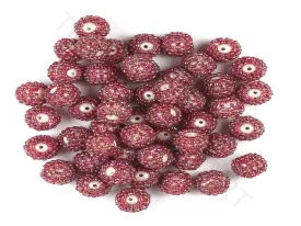 Maroon Woven Beaded Beads