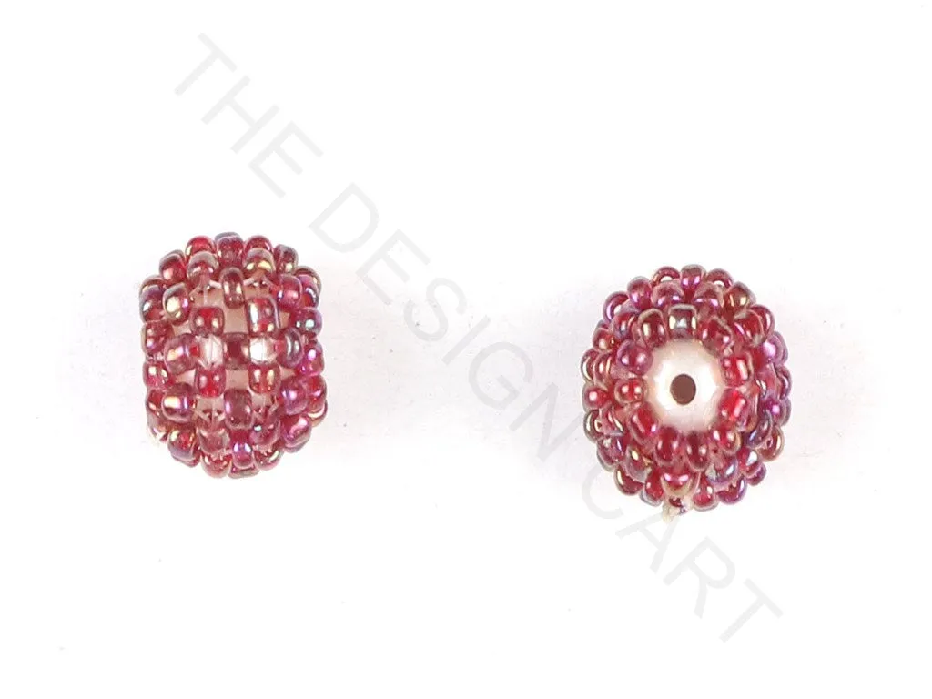 Maroon Woven Beaded Beads