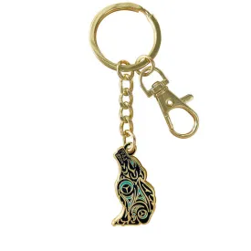 Native Northwest Wolf Enamel Keychain