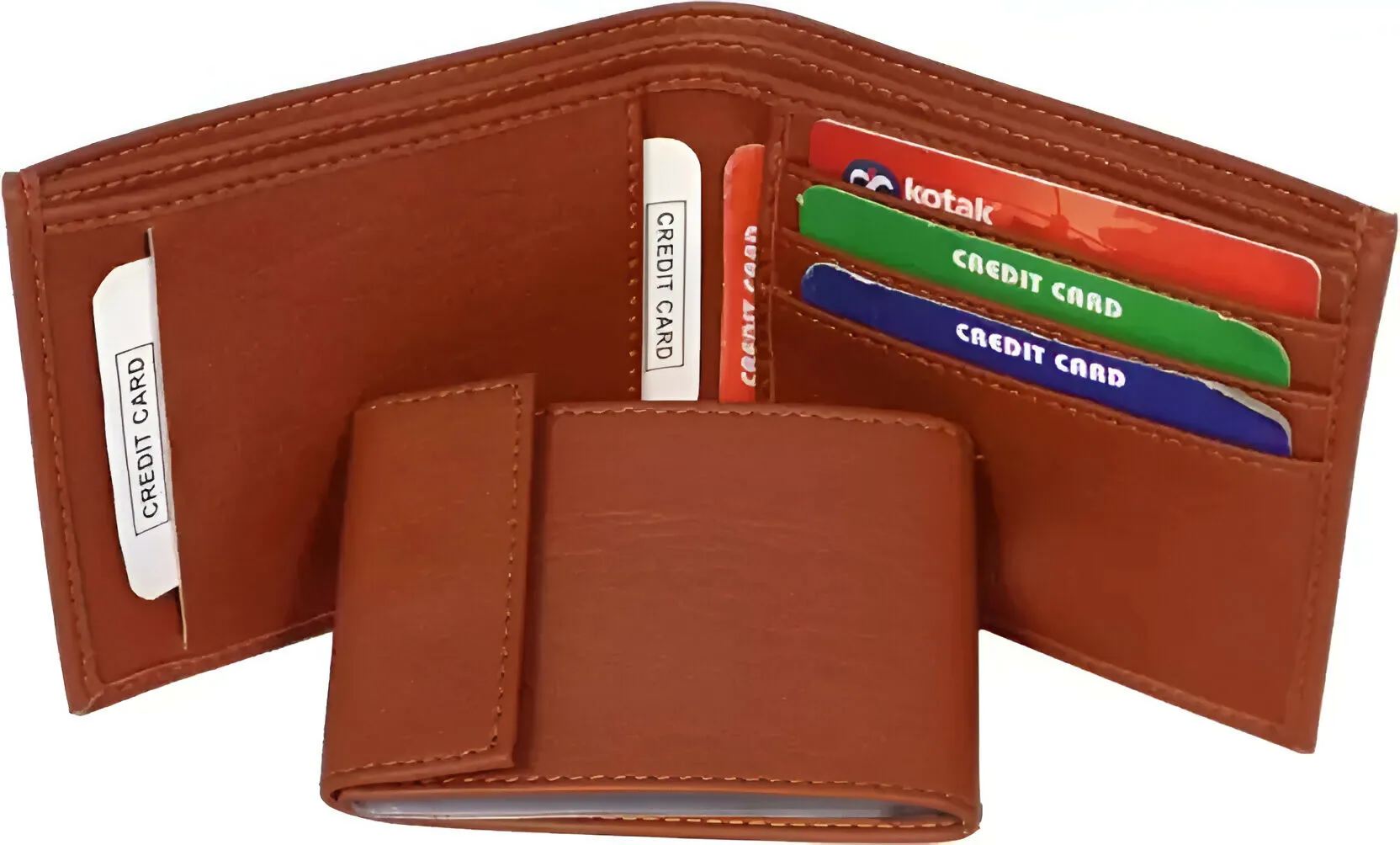 (Pack of 2) Album Wallet Best Valentine gift Artificial Leather Wallets for Men and Women