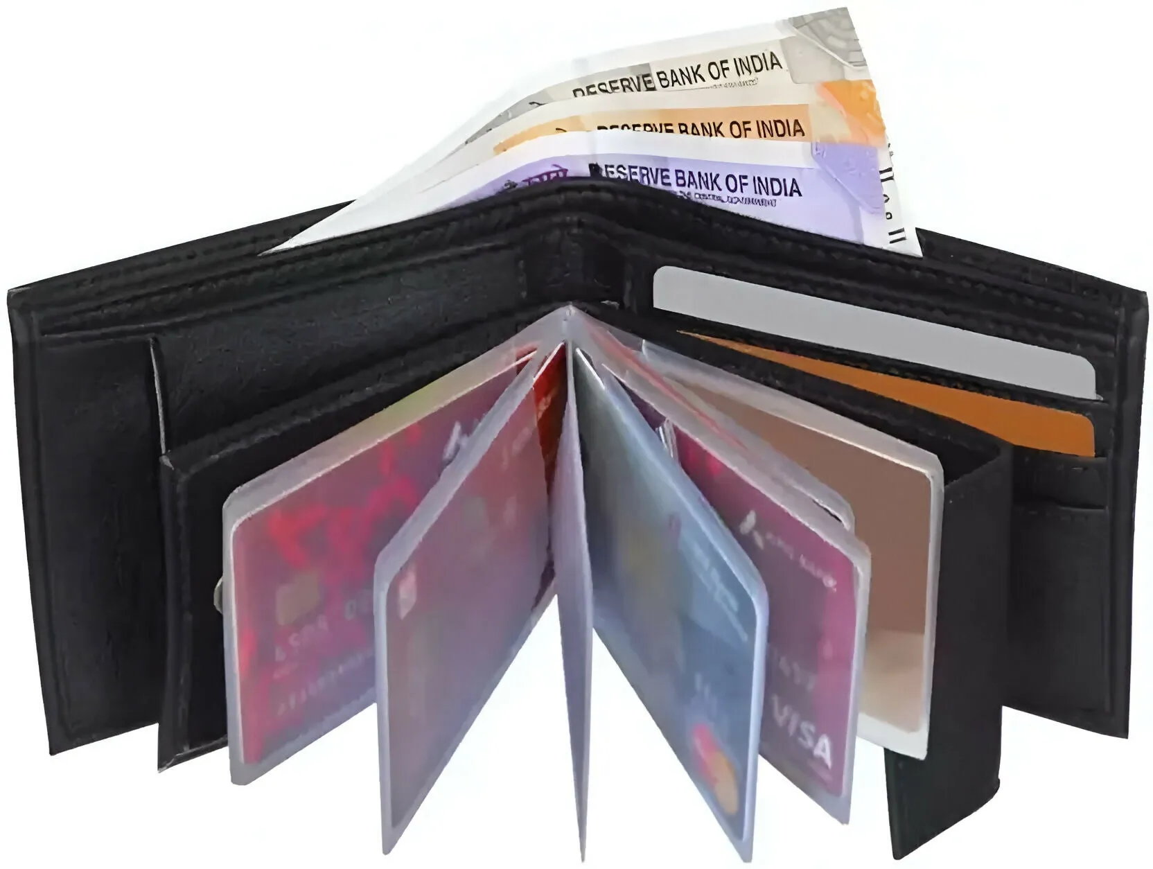 (Pack of 2) Album Wallet Best Valentine gift Artificial Leather Wallets for Men and Women