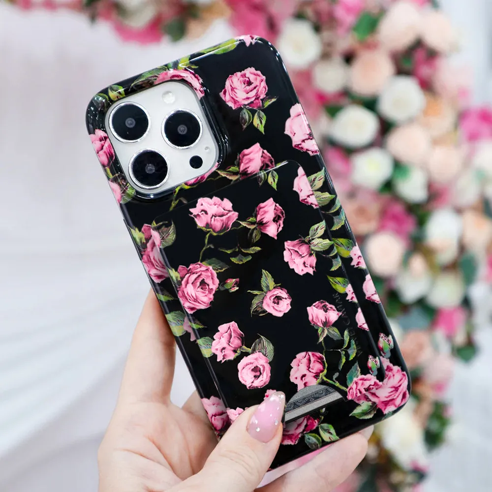 Pink Rose Floral MagSafe Wallet
