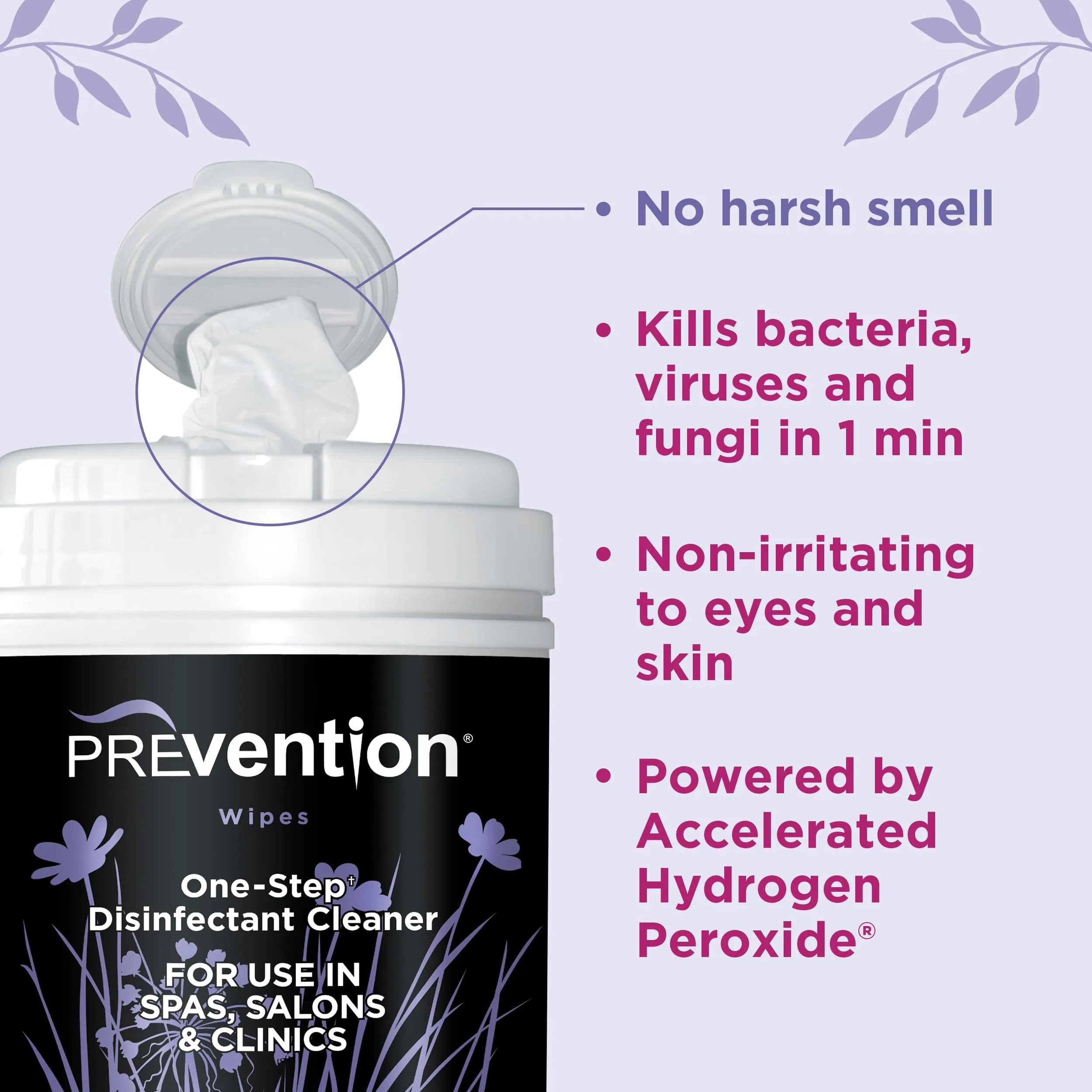 Prevention All Purpose Cleaner Wipes – One-Step Wipes for Salons, Spas, Clinics, Tanning Bed Cleaner Surface Sanitizing Wipes – 160 Count per Canister, Pack of 12