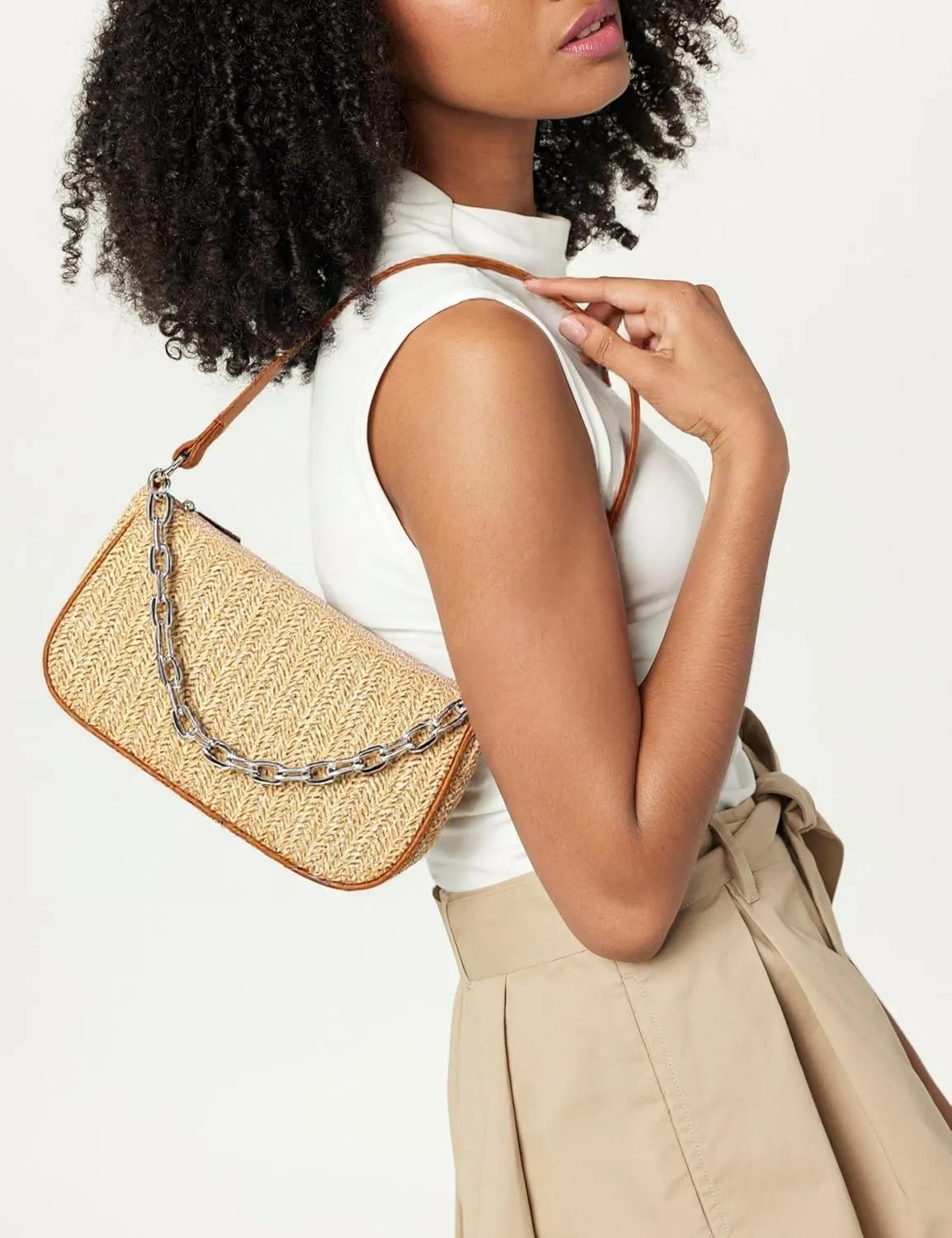 RTGGSEL Boho Summer Retro Women's Straw Rattan Beach Tote Bag Crossbody Shoulder Bags Hobo Underarm Handbag Straw Purse
