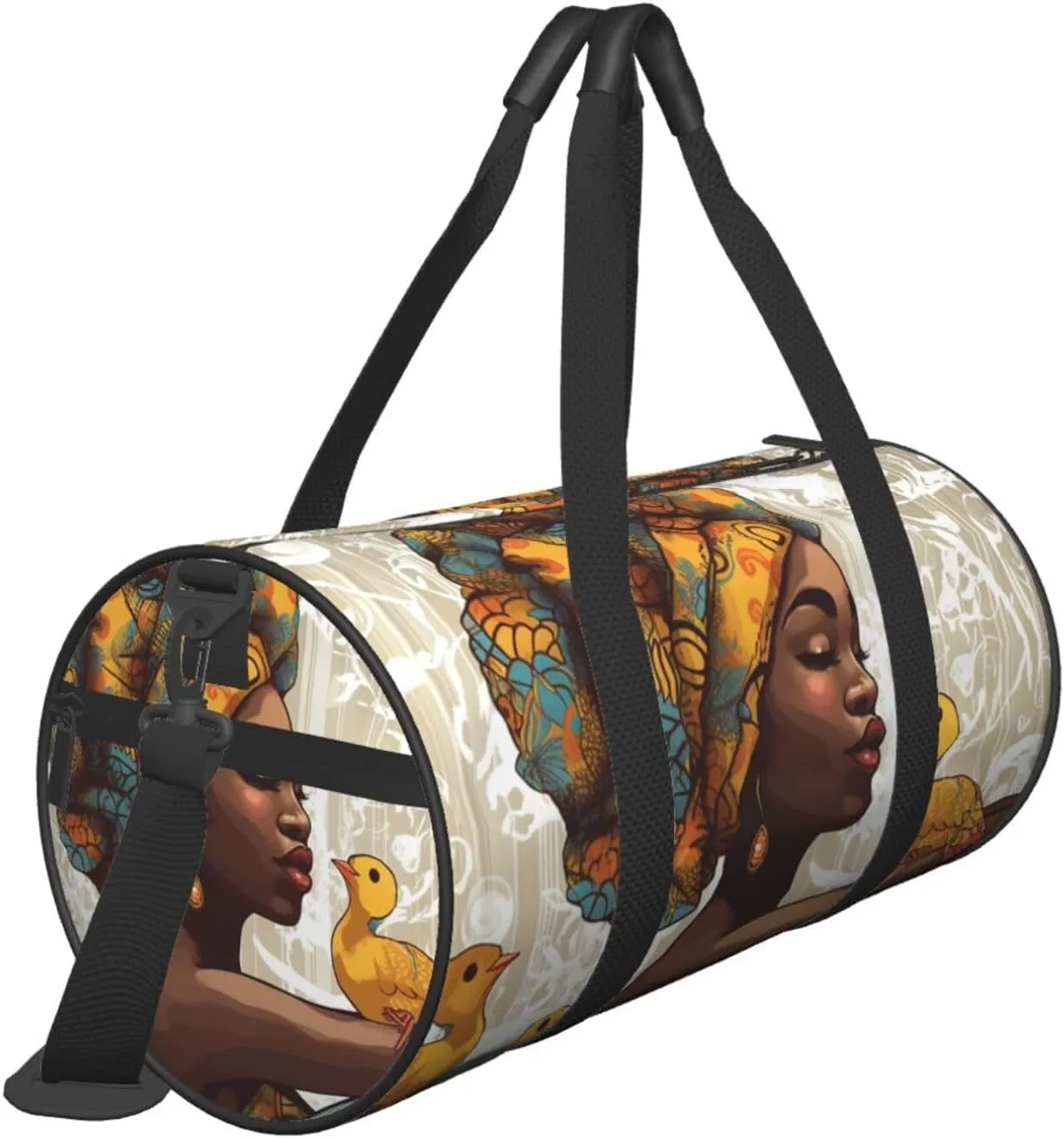 Travel Duffle Bag Weekender Bags for Men Women with Shoe Compartment Large Capacity Weekender Overnight Bag African Girl Carry On Tote Bags Sport Gym Bag for Travel Yoga