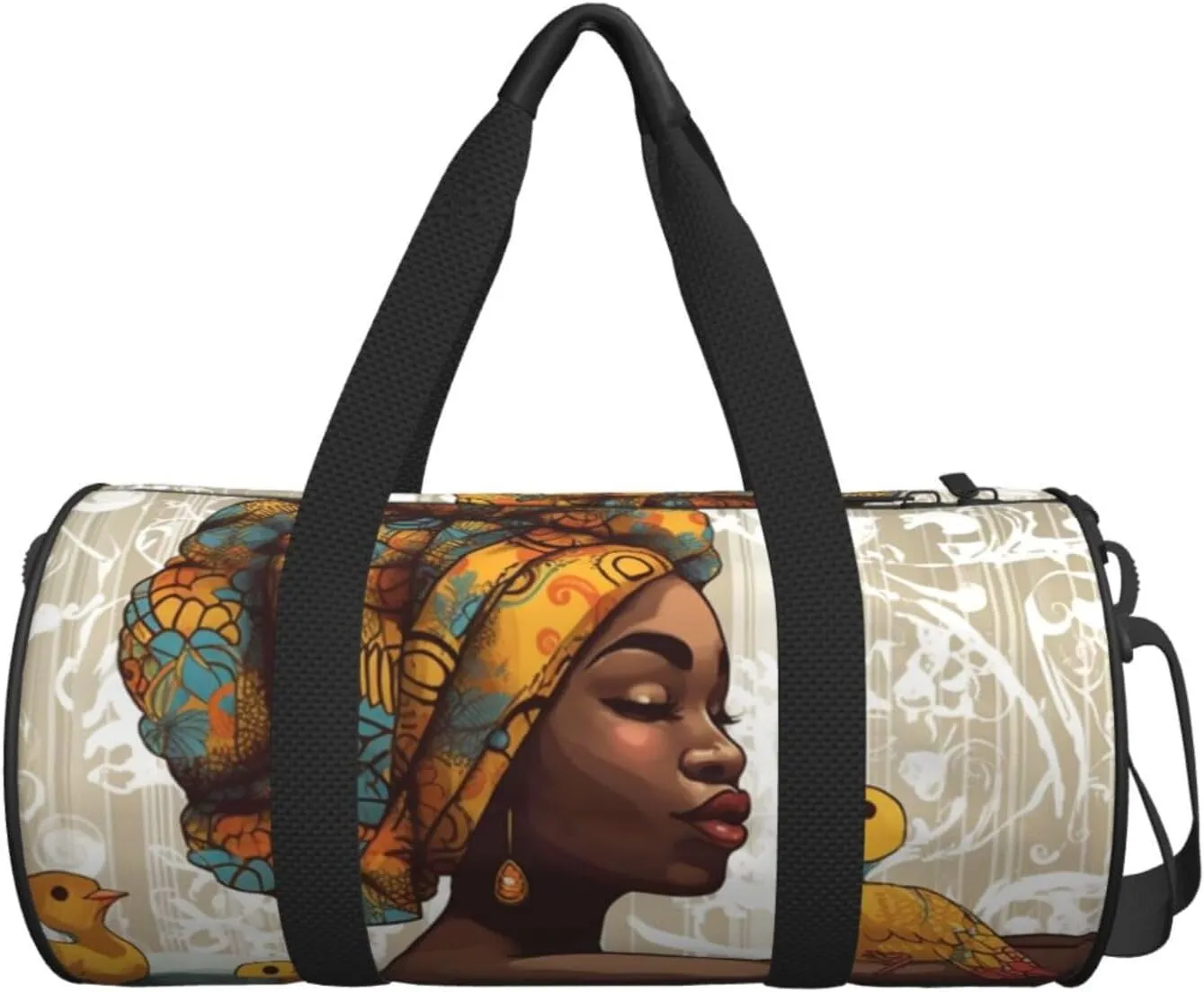 Travel Duffle Bag Weekender Bags for Men Women with Shoe Compartment Large Capacity Weekender Overnight Bag African Girl Carry On Tote Bags Sport Gym Bag for Travel Yoga