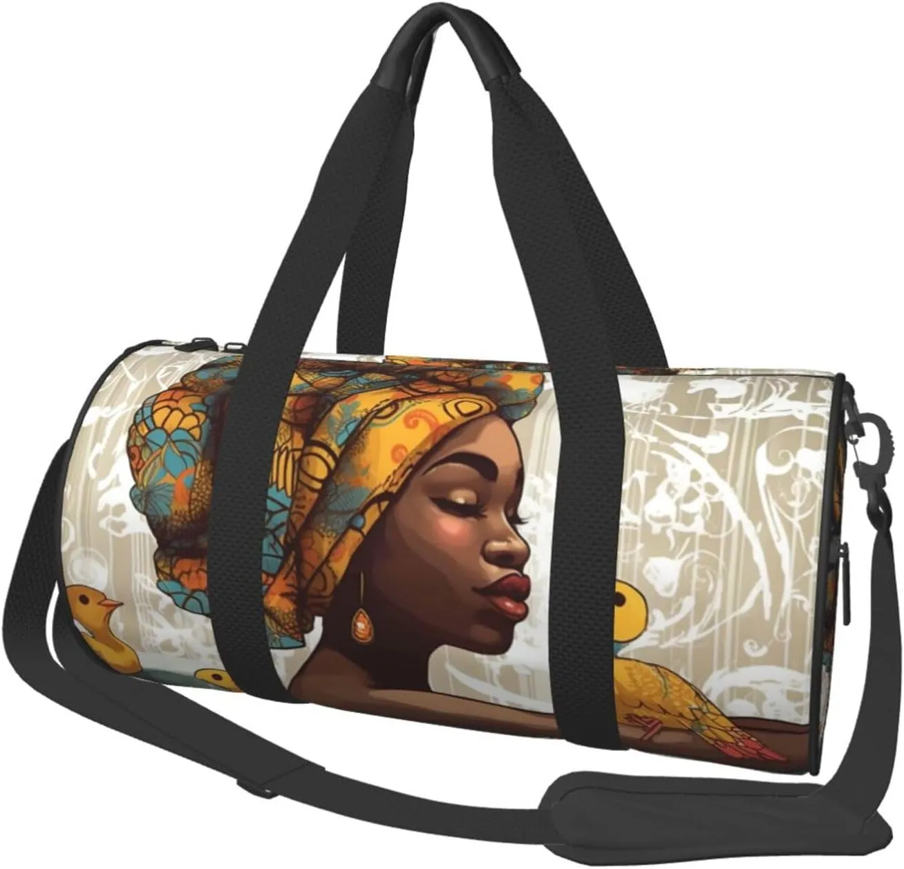 Travel Duffle Bag Weekender Bags for Men Women with Shoe Compartment Large Capacity Weekender Overnight Bag African Girl Carry On Tote Bags Sport Gym Bag for Travel Yoga
