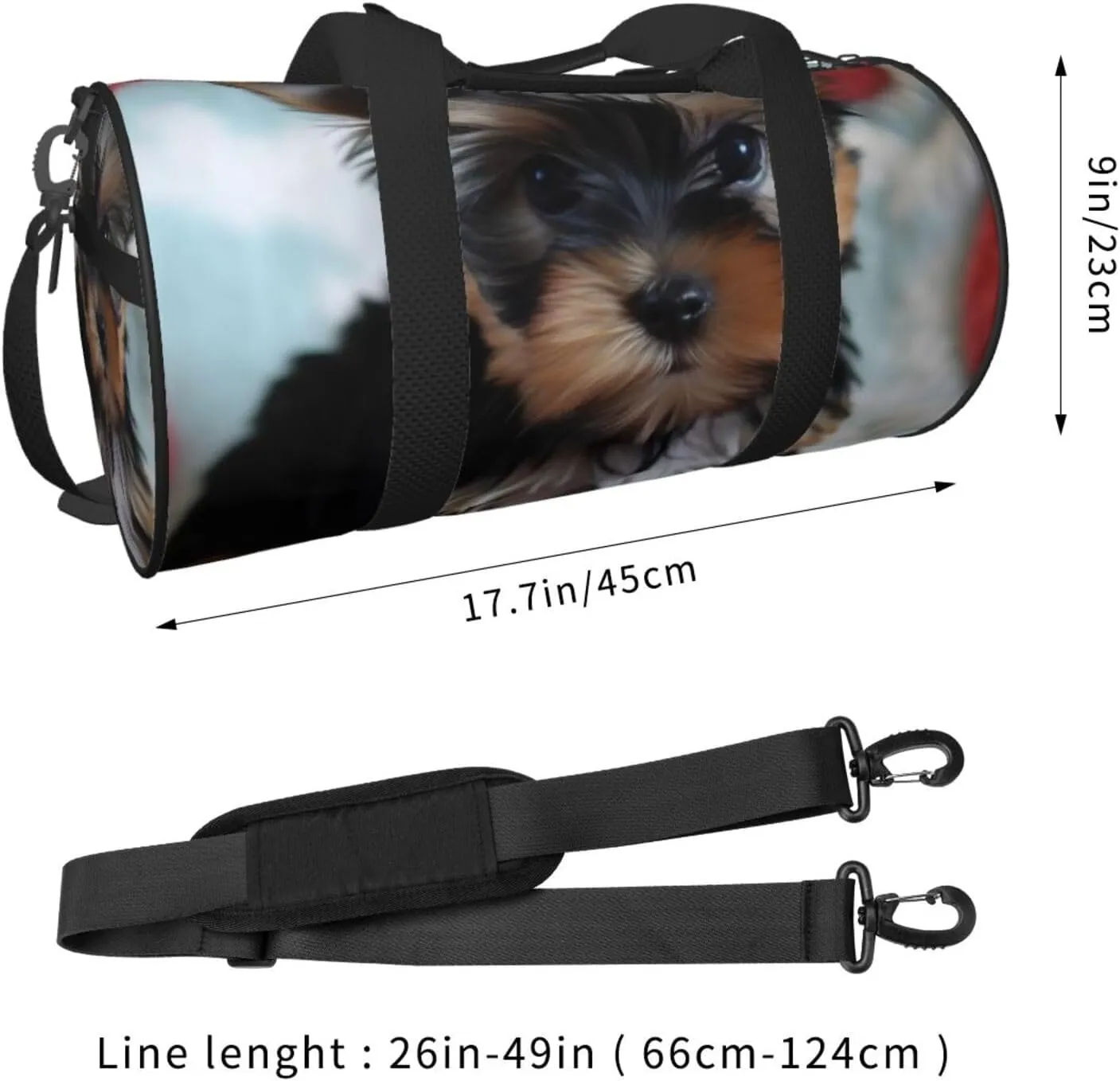 Travel Duffle Bag Weekender Bags for Men Women with Shoe Compartment Large Capacity Weekender Overnight Bag Yorkie Puppy Carry On Tote Bags Sport Gym Bag for Travel Yoga
