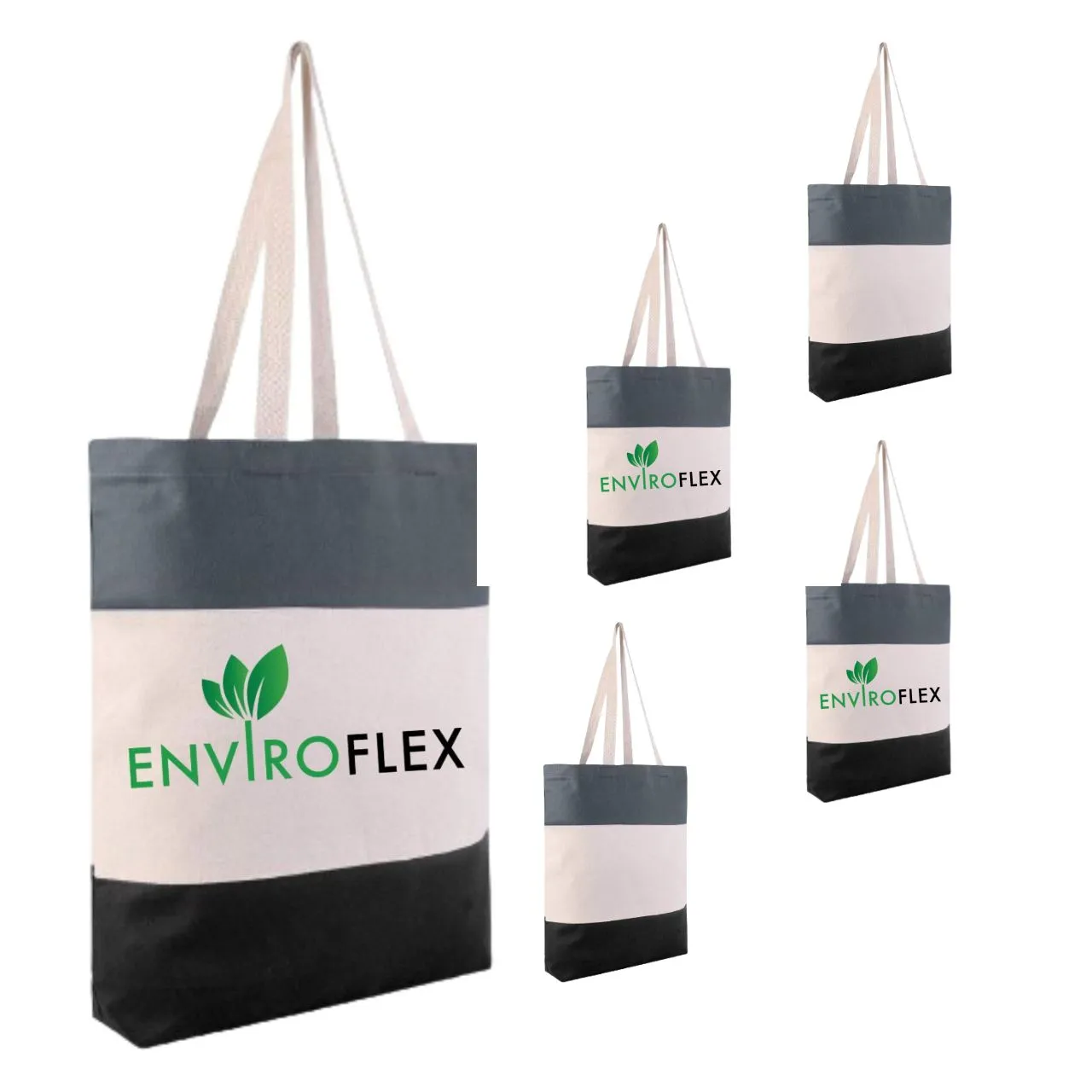 tri color heavy duty canvas tote bags